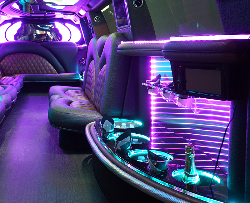 limousine with costume bars